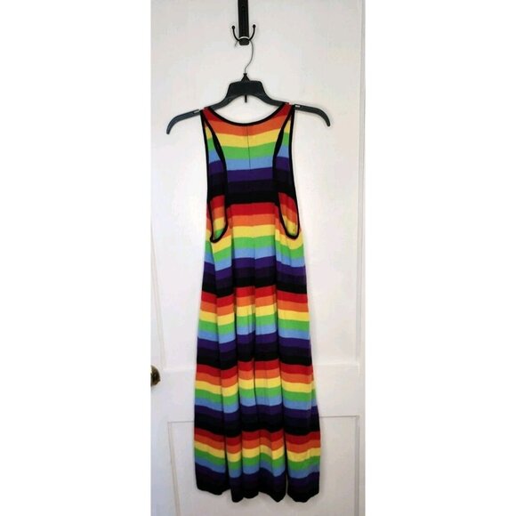 Sz Large 100% Cashmere Madeleine Thompson Rainbow Colorful Racerback Tank Dress - Picture 2 of 4
